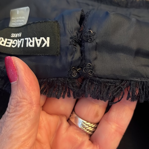 KARL LAGERFELD PARIS Navy Sleeved Sheath Dress - Picture 11 of 13